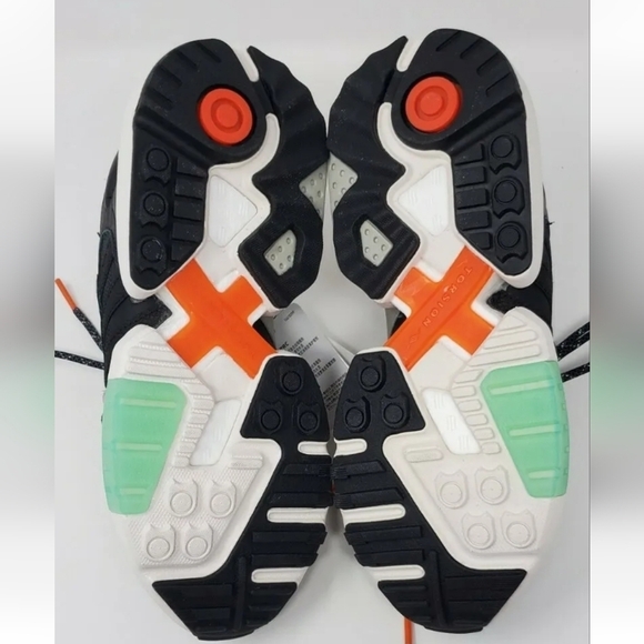 Adidas ZX Torison Men's Size 5 EE5553 Core Black Orange Bold Green Sneakers New - Picture 12 of 12